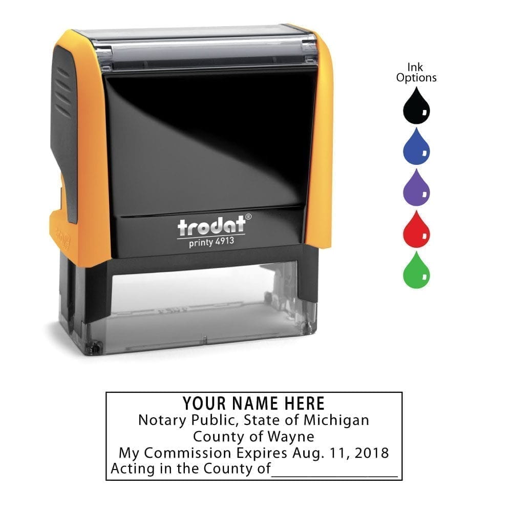 Michigan Notary Stamp - Trodat 4913 Mango