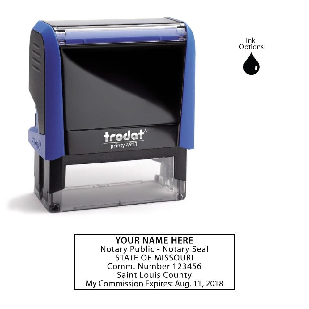 Missouri Notary Stamp - Trodat 4913 Sky Blue