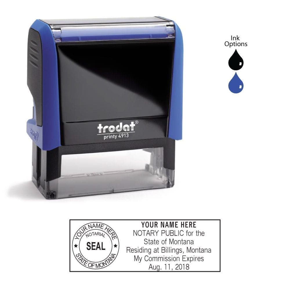 Montana Notary Stamp - Trodat 4913 Sky Blue