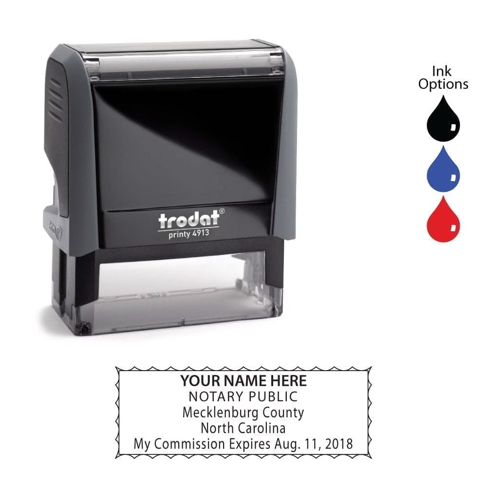 North Carolina Notary Stamp - Trodat 4913 Eco Gray