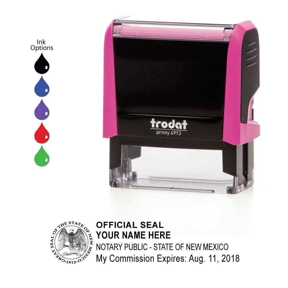 New Mexico Notary Stamp - Trodat 4913 Fuchsia