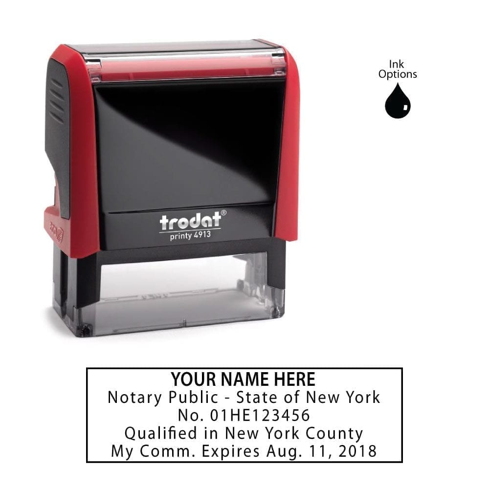 New York Notary Stamp - Trodat 4913 Flame Red