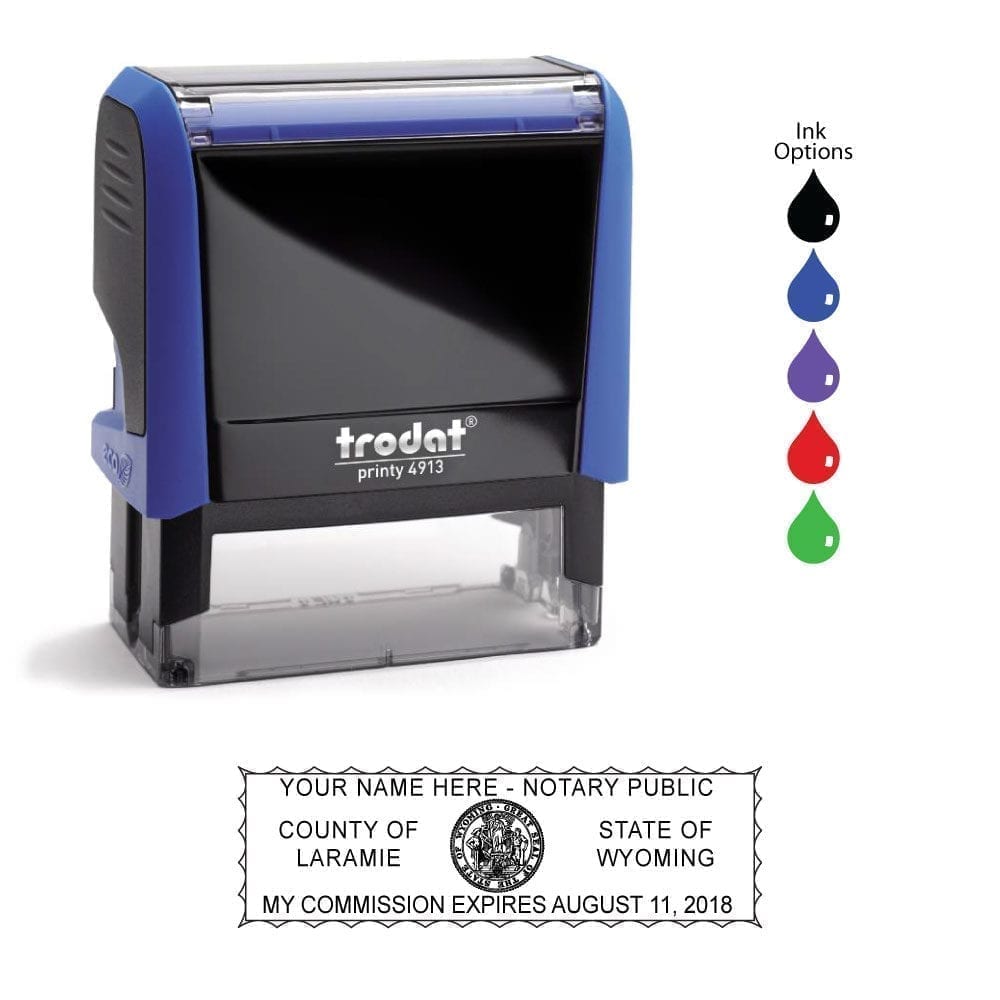 Wyoming Notary Stamp - Trodat 4913 Sky Blue