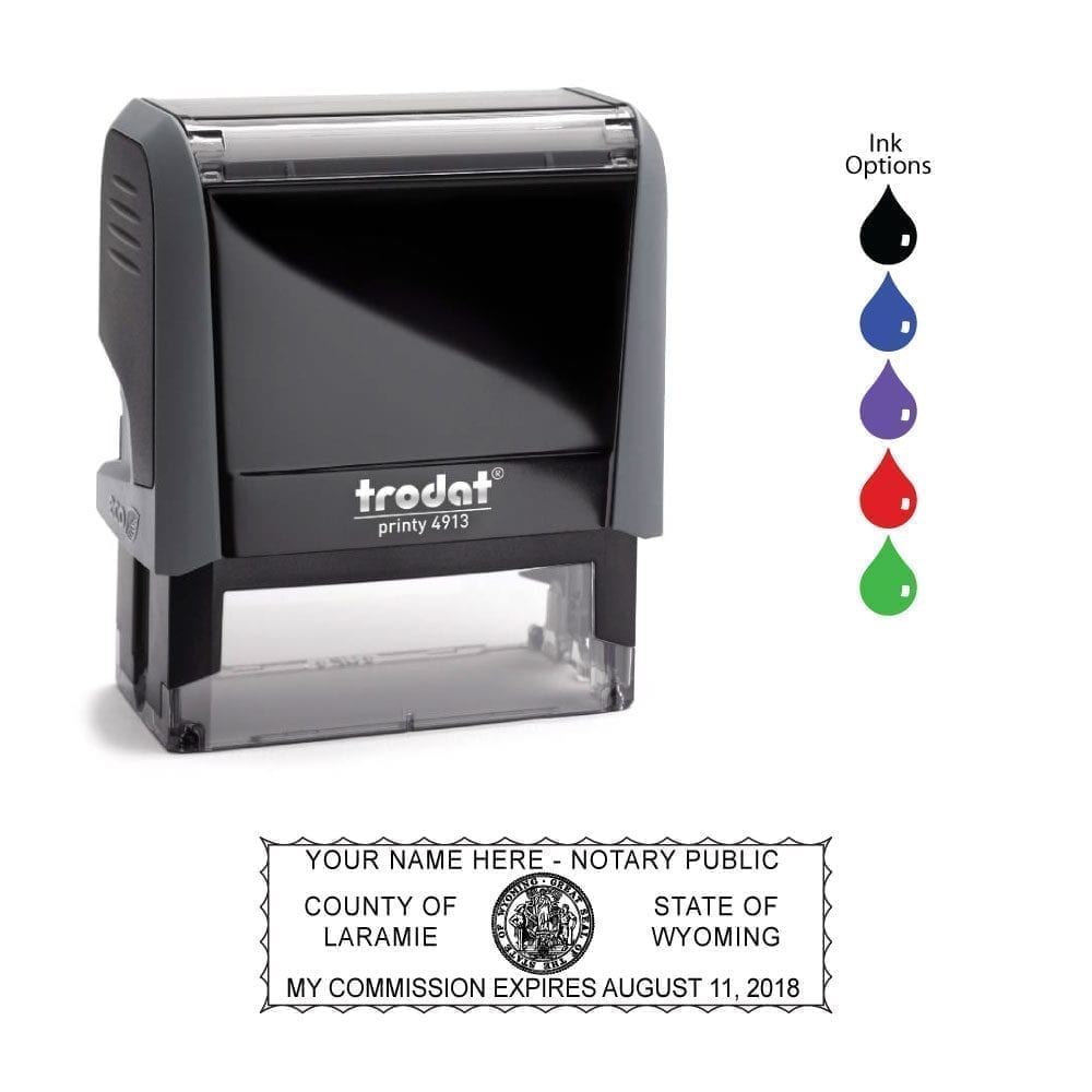 Wyoming Notary Stamp - Trodat 4913 Eco Gray