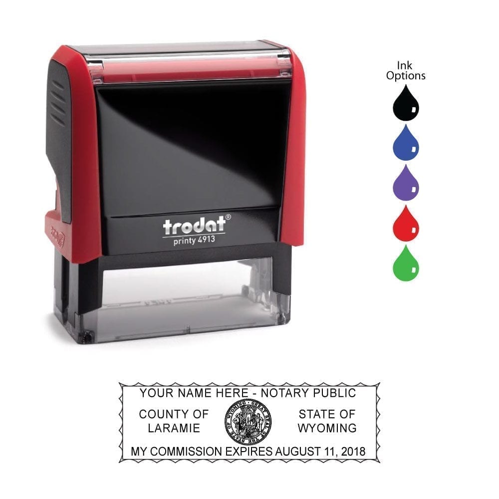 Wyoming Notary Stamp - Trodat 4913 Flame Red
