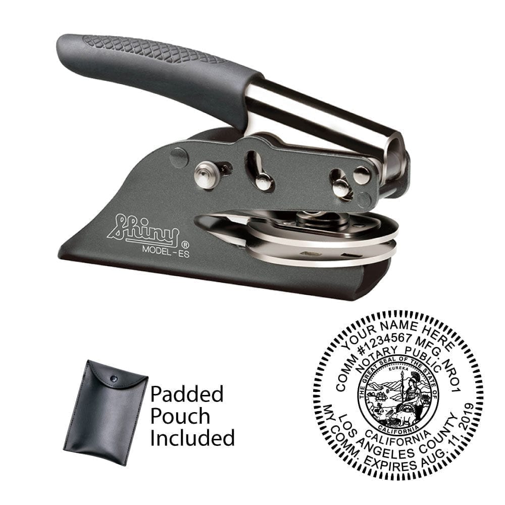 California Notary Embosser - Shiny EZ ES Gray