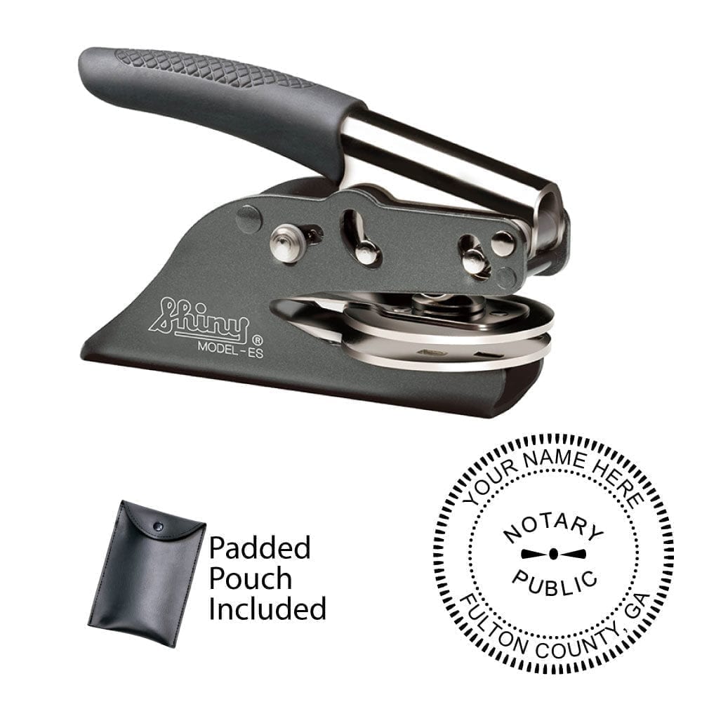 Georgia Notary Embosser - Shiny EZ ES Gray