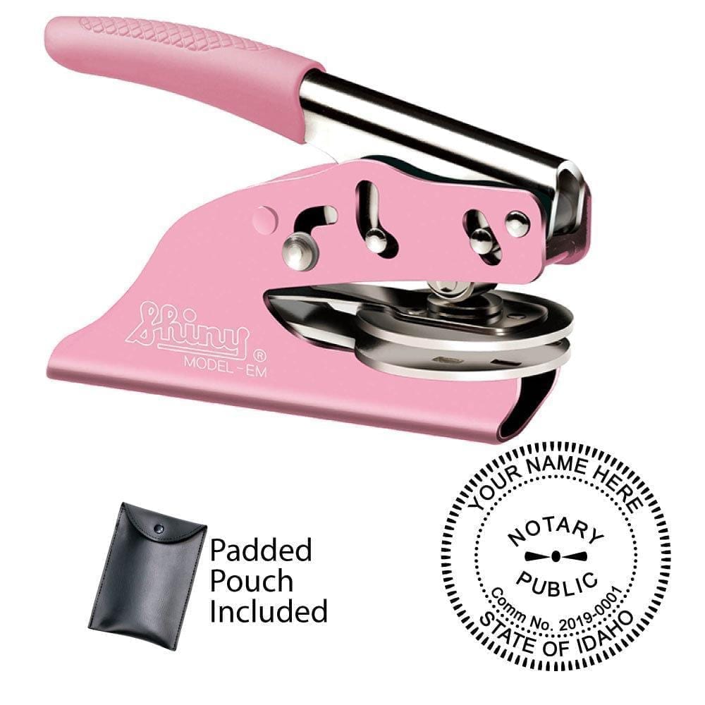 Idaho Notary Embosser - EZ EM Pink