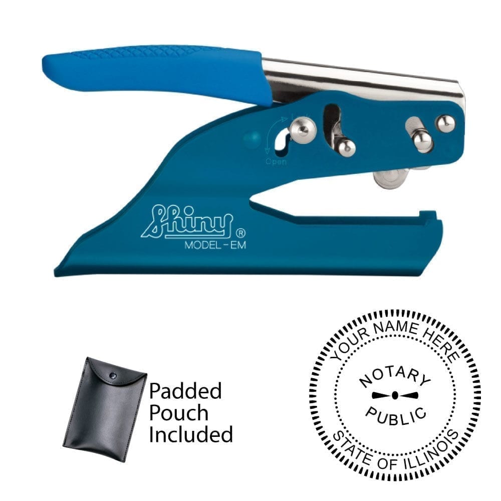 Illinois Notary Embosser - EZ EM Blue