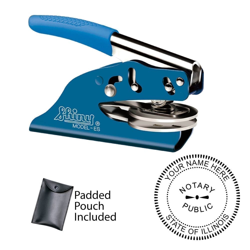 Illinois Notary Embosser - EZ ES Blue