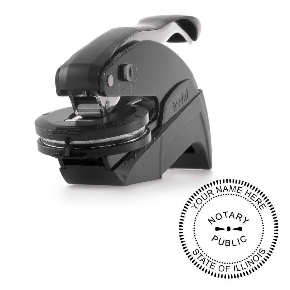 Illinois Notary Embosser - Ideal Seal Black