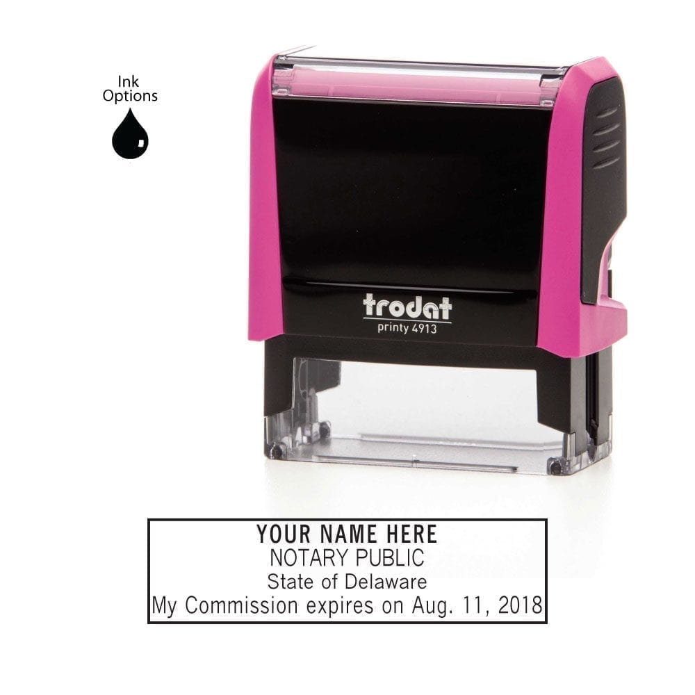 Delaware Notary Stamp - Trodat 4913 Fuchsia