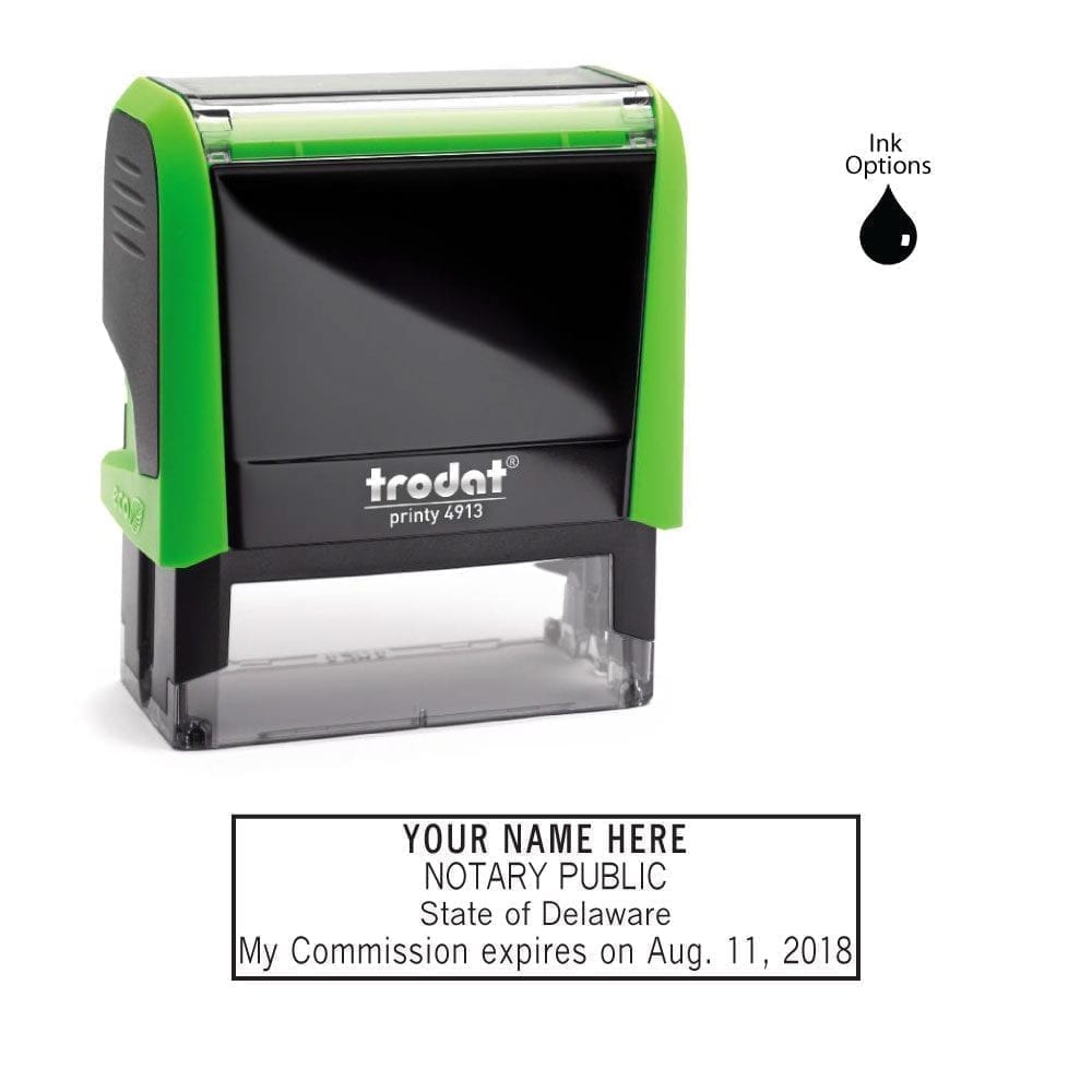 Delaware Notary Stamp - Trodat 4913 Apple Green