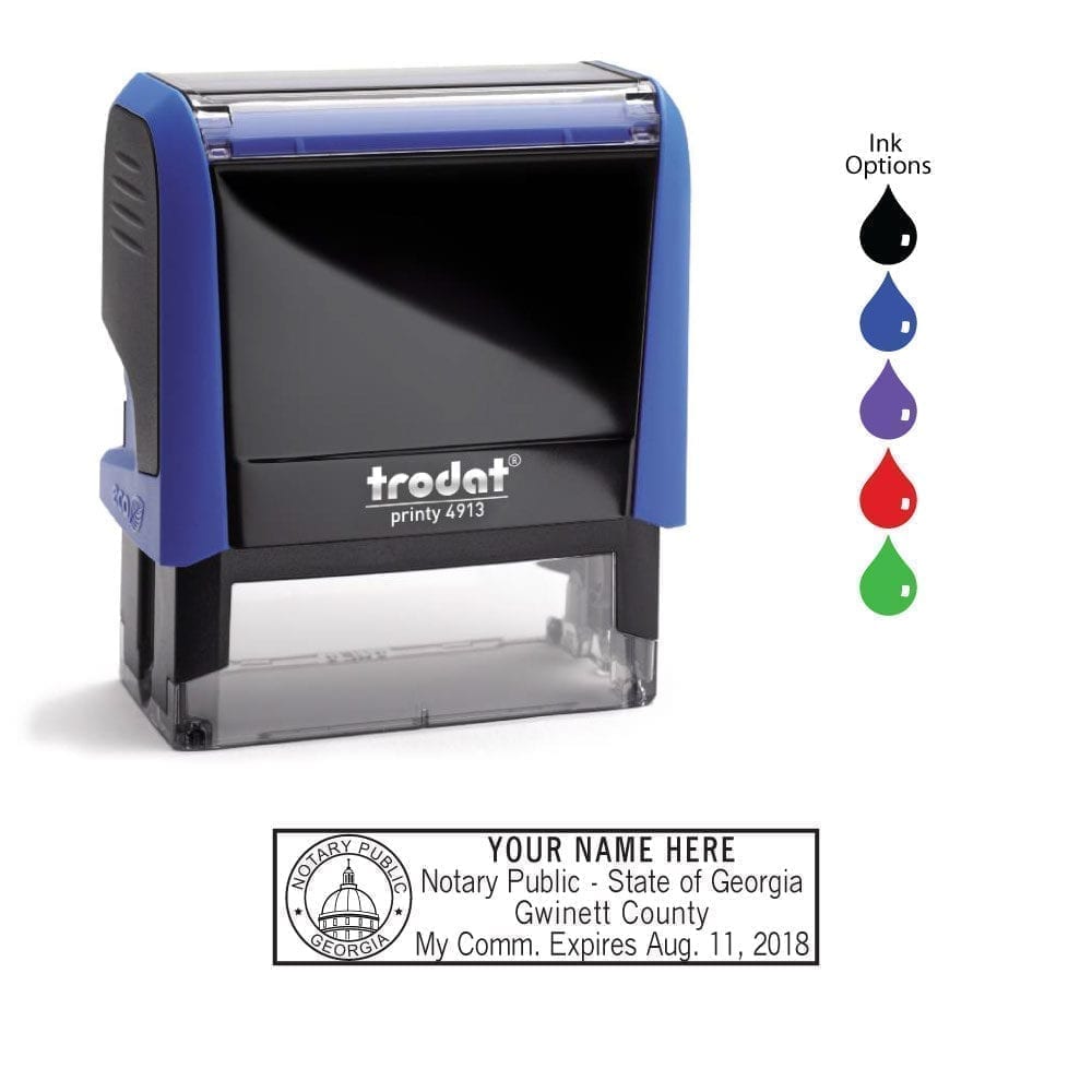 Georgia Notary Stamp - Trodat 4913 Sky Blue