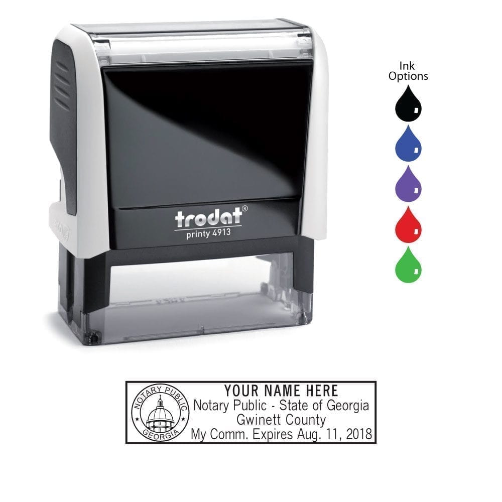 Georgia Notary Stamp - Trodat 4913 White