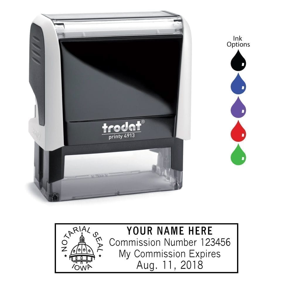 Iowa Notary Stamp - Trodat 4913 White