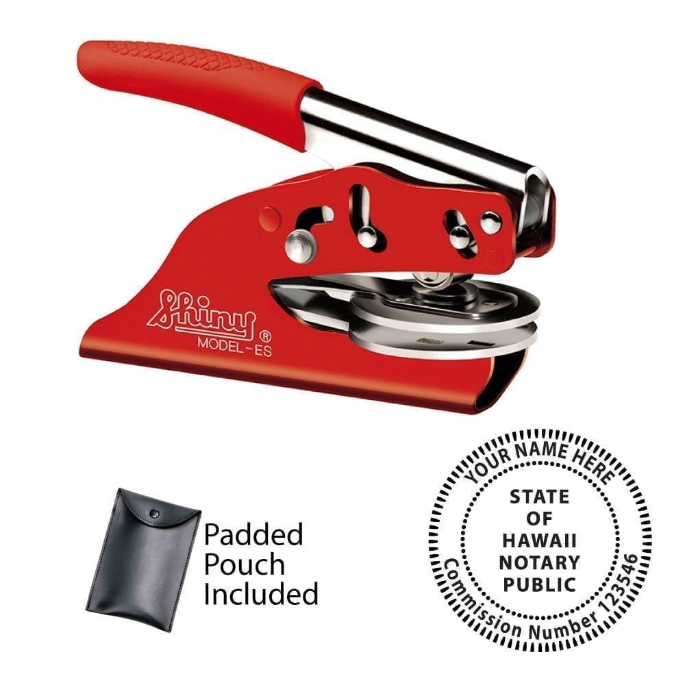 Hawaii Notary Embosser - EZ ES Red