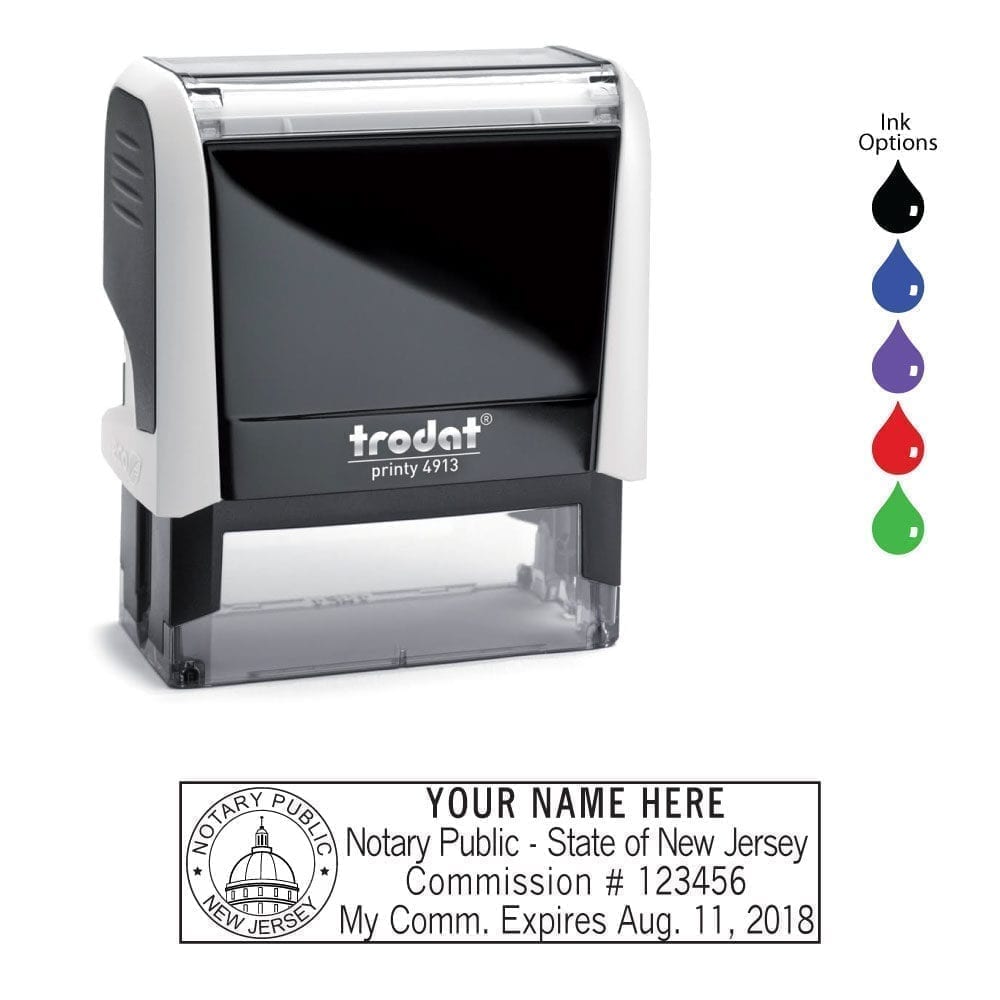 New Jersey Notary Stamp - Trodat 4913 White