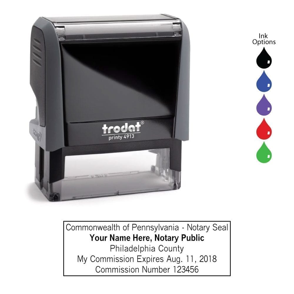 Pennsylvania Notary Stamp - Trodat 4913 Eco Gray