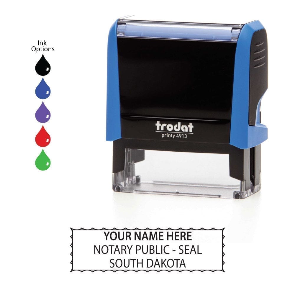 South Dakota Notary Stamp - Trodat 4913 Sky Blue