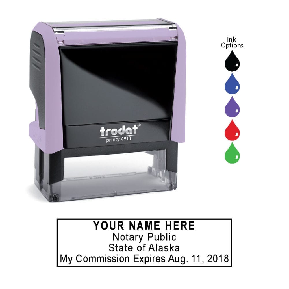 Alaska Notary Stamp - Trodat 4913 - Lilac