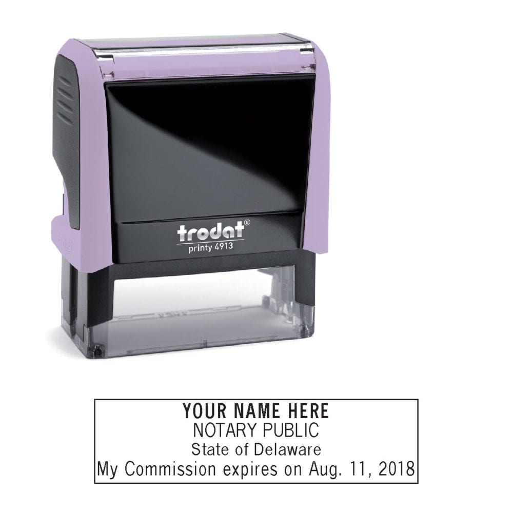 Delaware Notary Stamp - Trodat 4913 - Lilac