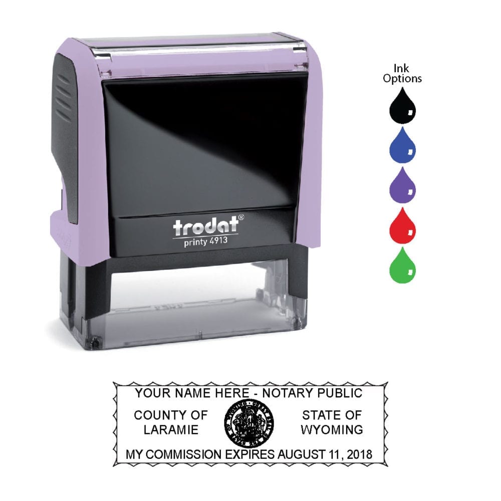 Wyoming Notary Stamp - Trodat 4913 - Lilac