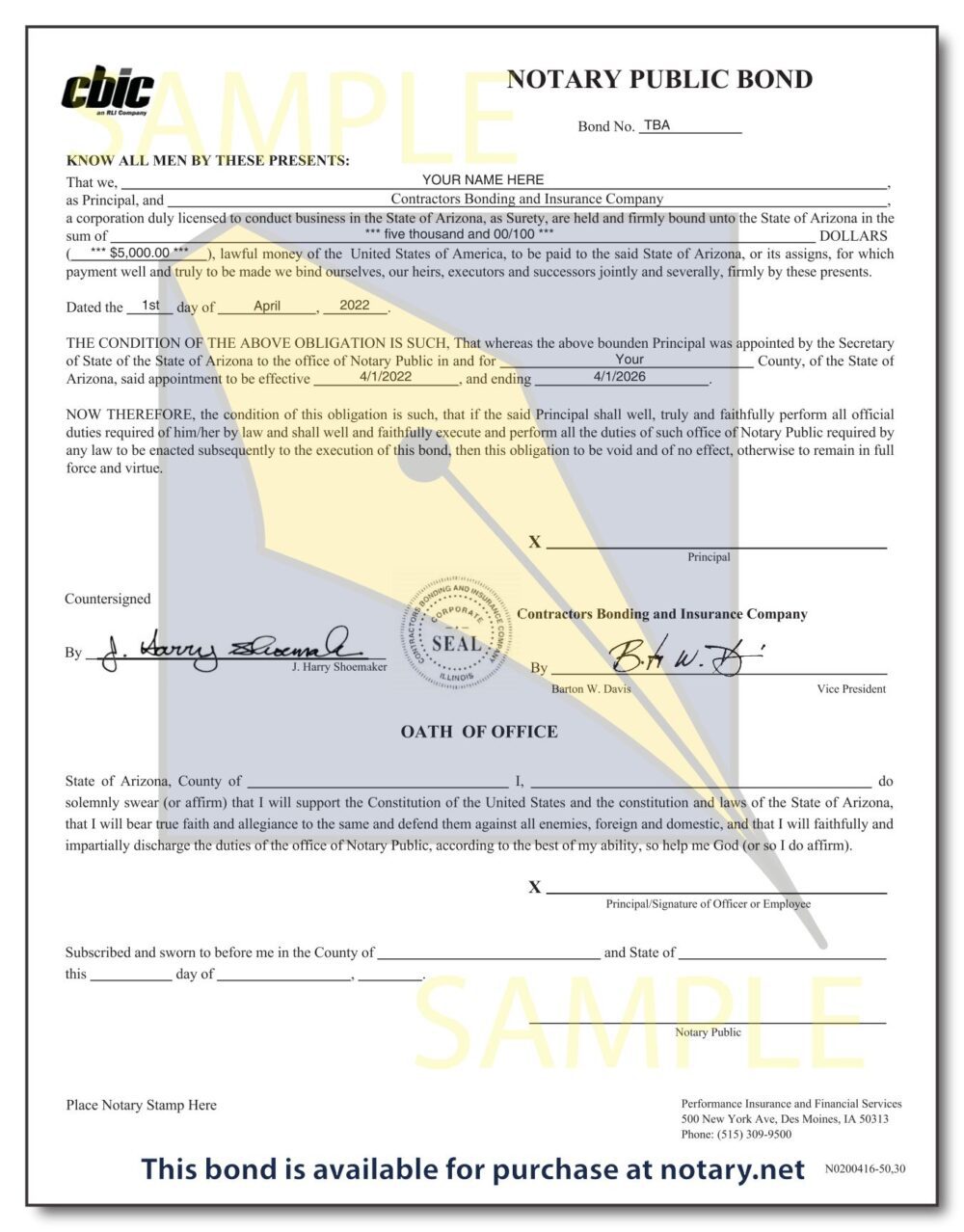 arizona notary bond