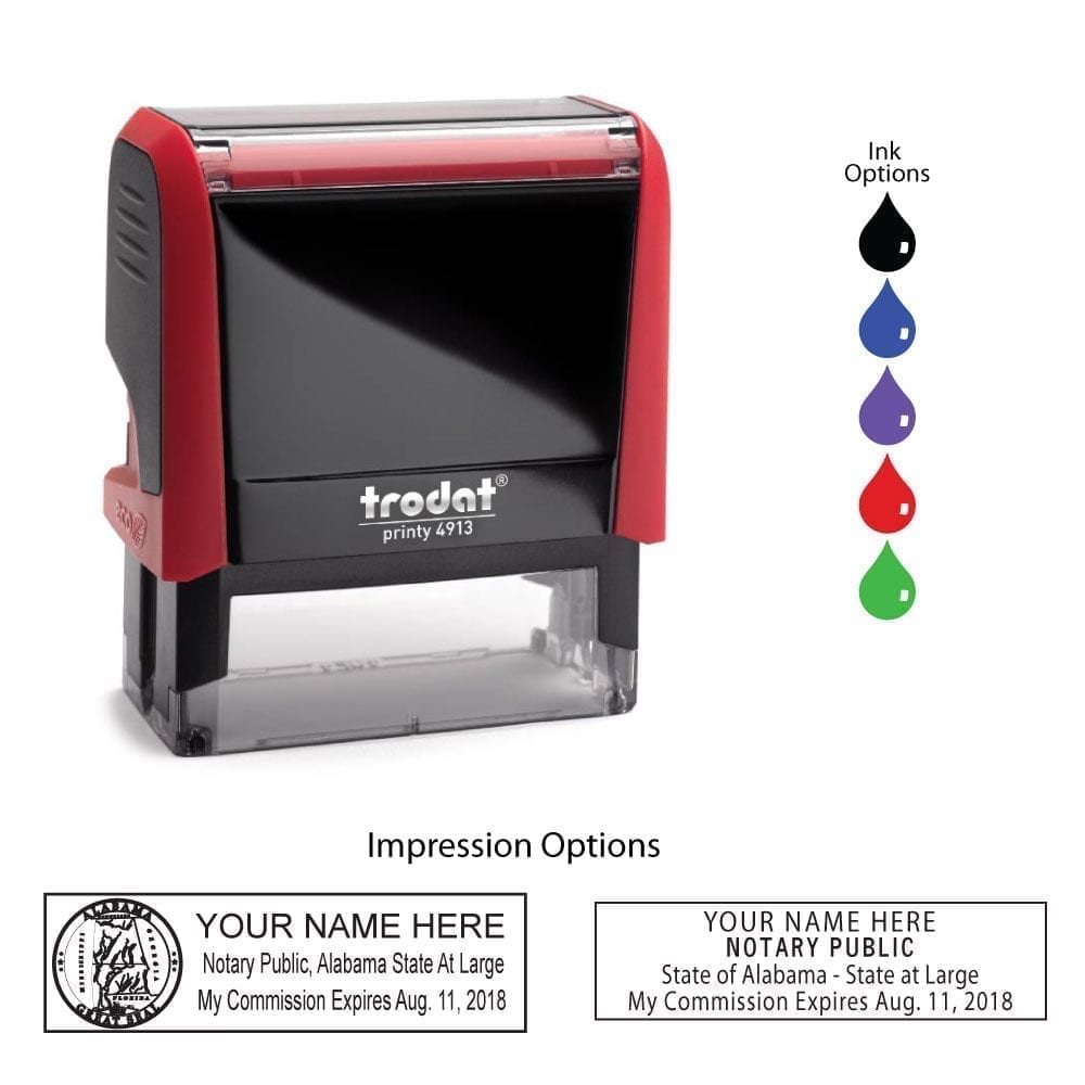 Alabama Notary Stamp - Trodat 4913 Flame Red
