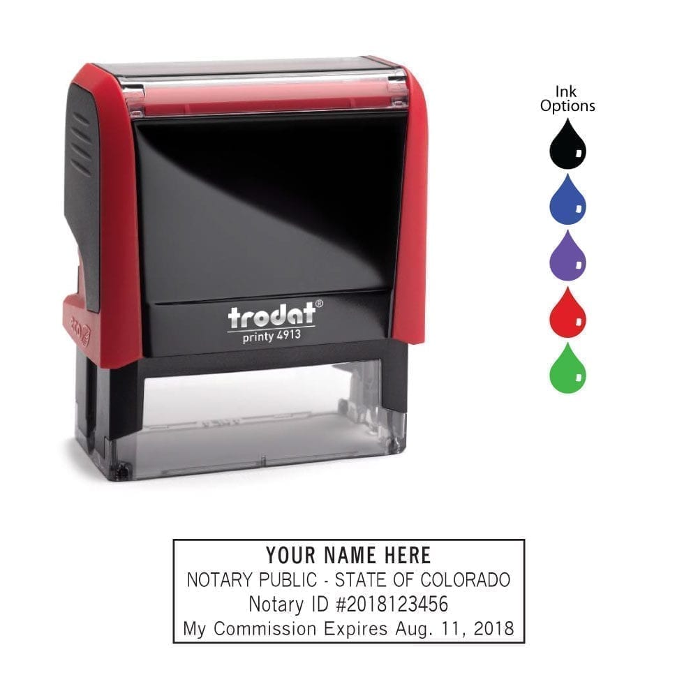 Colorado Notary Stamp - Trodat 4913 Flame Red