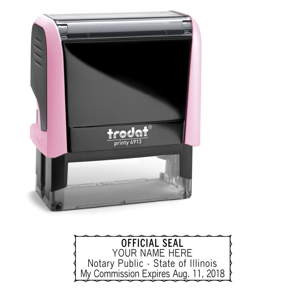 Illinois Notary Stamp - Trodat 4913 Light Pink