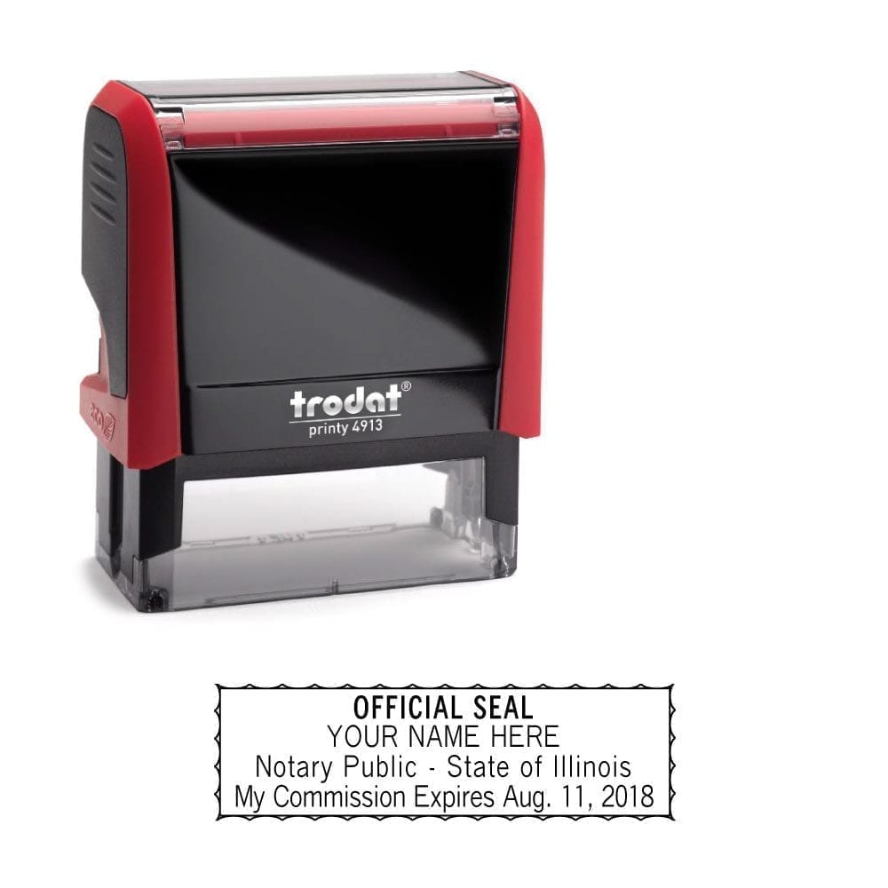 Illinois Notary Stamp - Trodat 4913 Flame Red