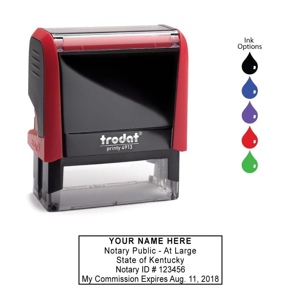 Kentucky Notary Stamp - Trodat 4913 Flame Red