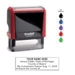Michigan Notary Stamp – Trodat 4913 Flame Red