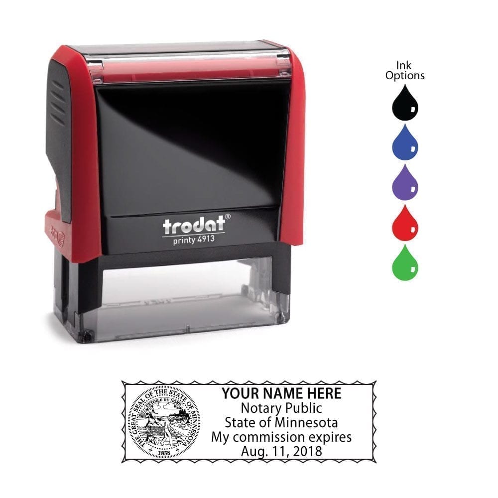 Minnesota Notary Stamp - Trodat 4913 Flame Red