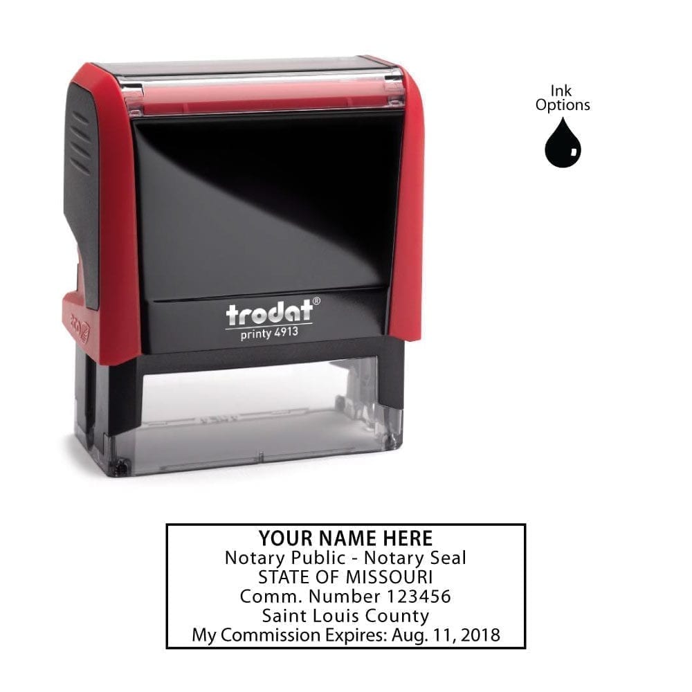 Missouri Notary Stamp - Trodat 4913 Flame Red