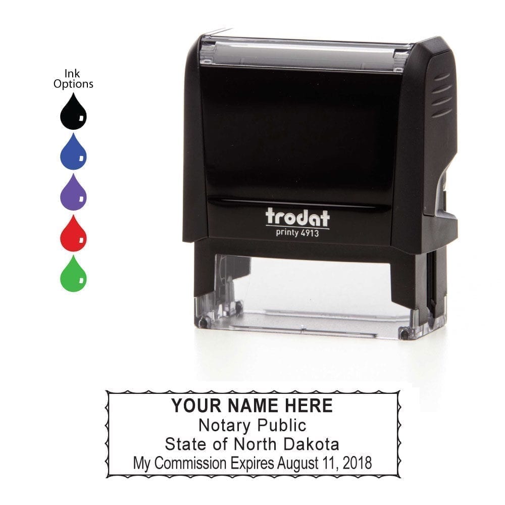 North Dakota Notary Stamp - Trodat 4913 Black