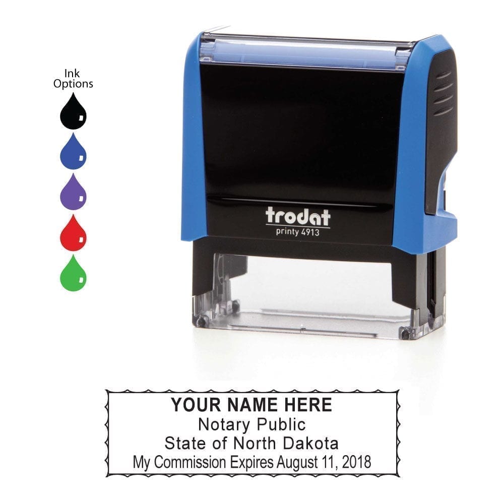 North Dakota Notary Stamp - Trodat 4913 Sky Blue