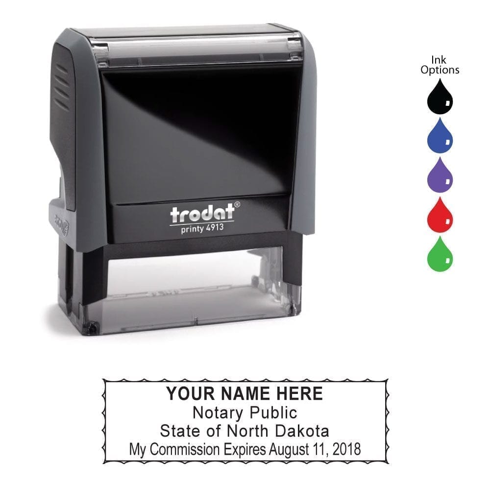 North Dakota Notary Stamp - Trodat 4913 Eco Gray
