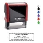 North Dakota Notary Stamp – Trodat 4913 Flame Red