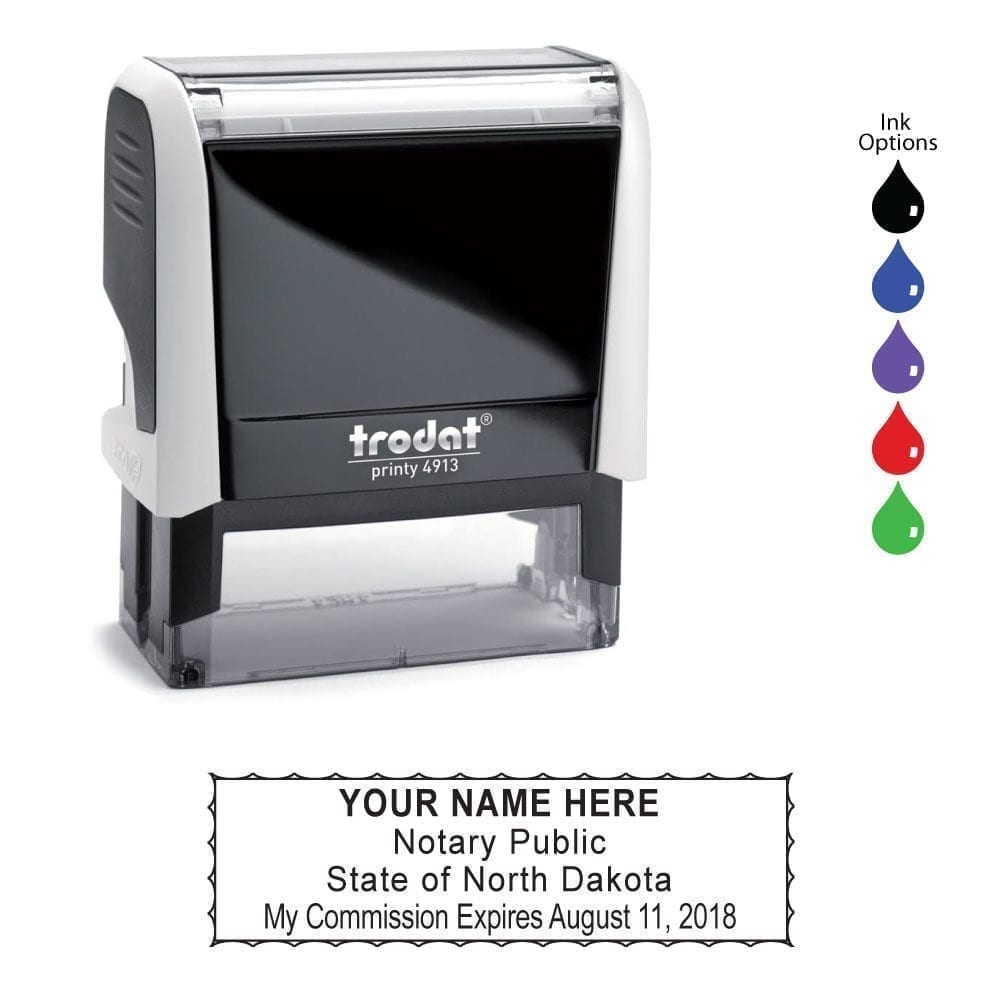 North Dakota Notary Stamp - Trodat 4913 White