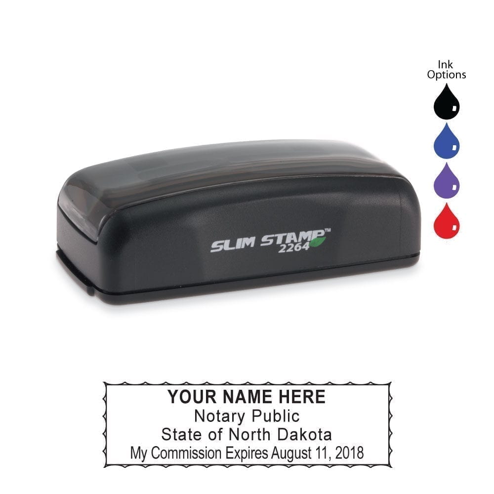 North Dakota Notary Stamp - PSI 2264 Slim
