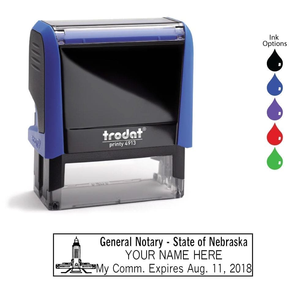 Nebraska Notary Stamp - Trodat 4913 Sky Blue