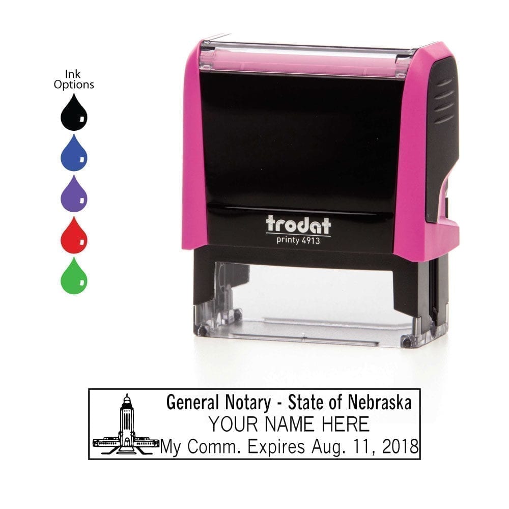 Nebraska Notary Stamp - Trodat 4913 Fuchsia