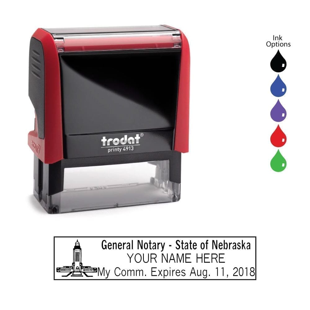 Nebraska Notary Stamp - Trodat 4913 Flame Red