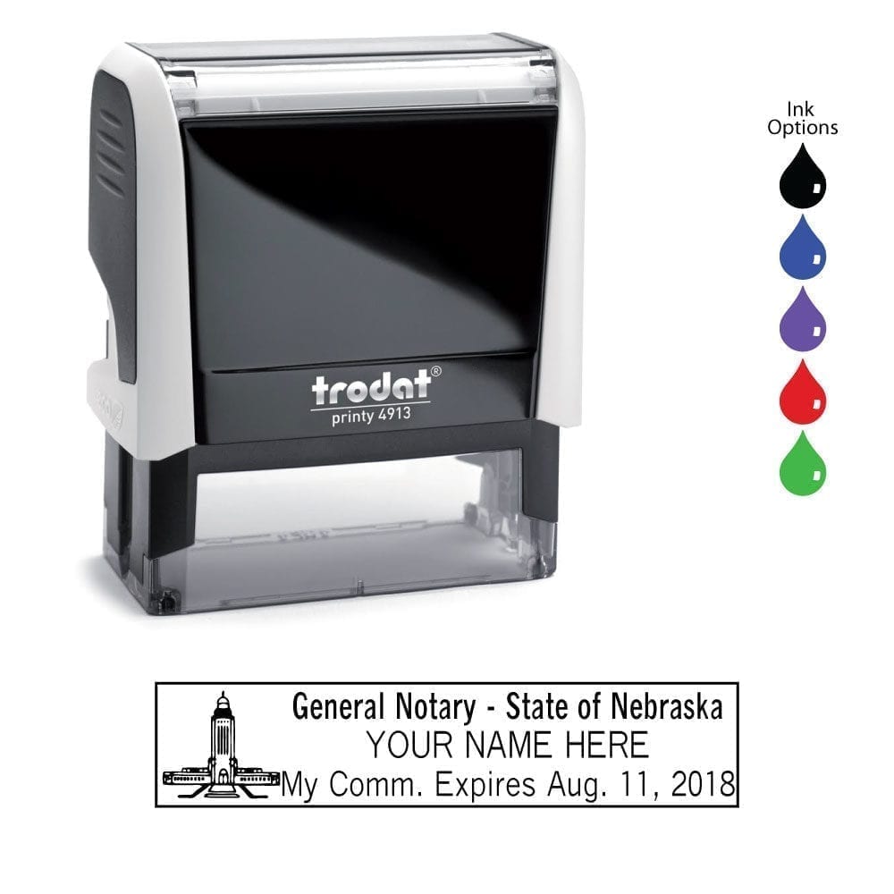 Nebraska Notary Stamp - Trodat 4913 White