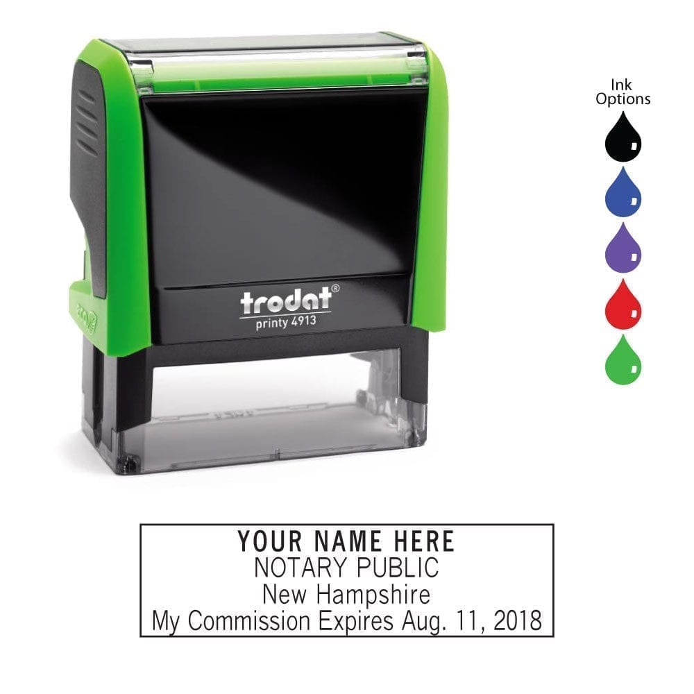 New Hampshire Notary Stamp - Trodat 4913 Apple Green