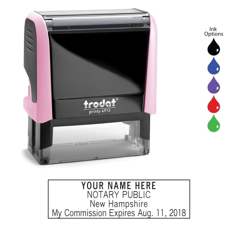 New Hampshire Notary Stamp - Trodat 4913 Light Pink
