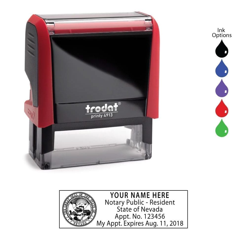 Nevada Notary Stamp - Trodat 4913 Flame Red