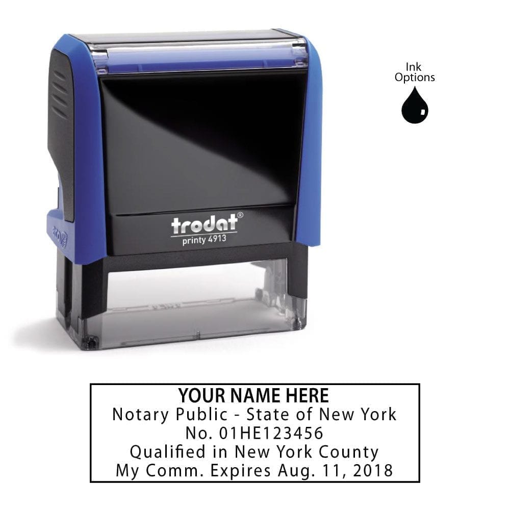 New York Notary Stamp - Trodat 4913 Sky Blue